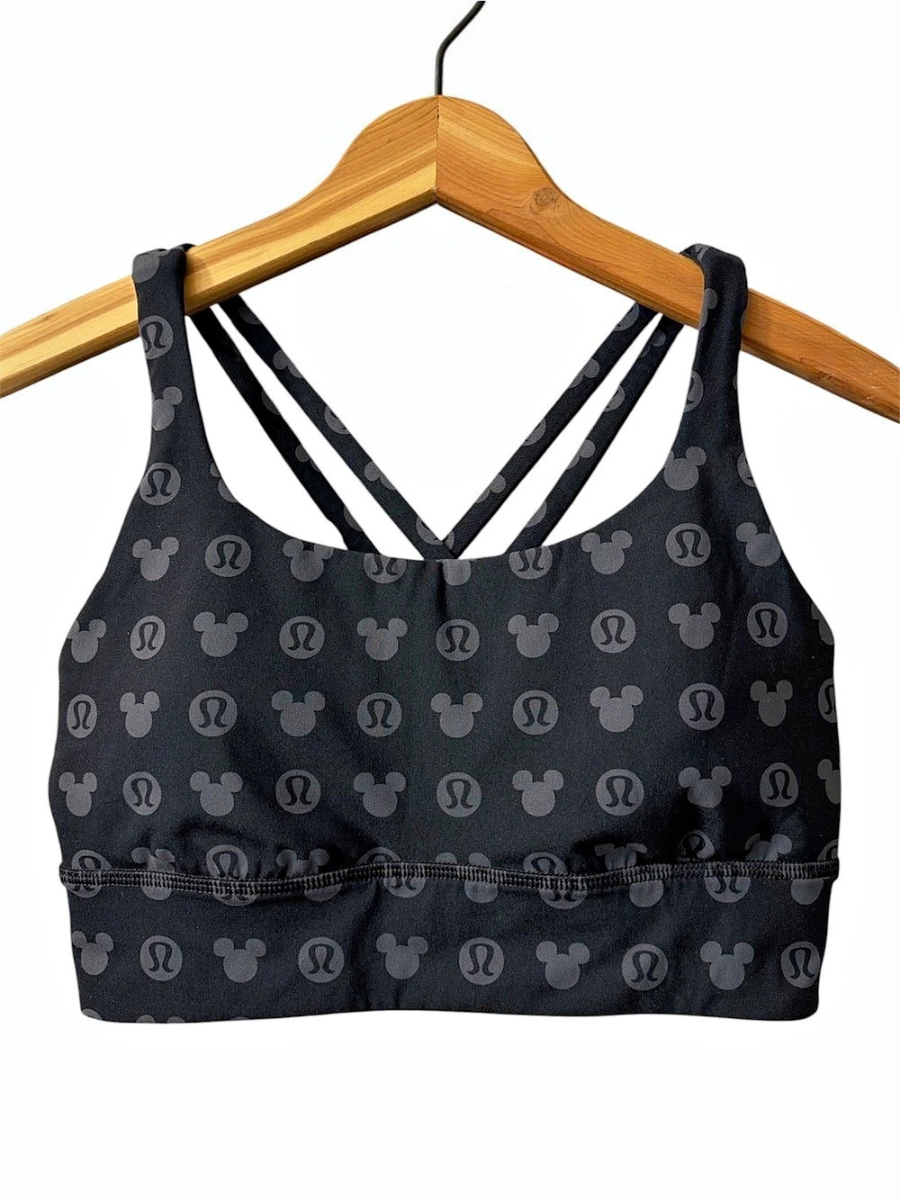 NWOT Lululemon X Disney Mickey Icon Longline Bra Size 6 Square Dot
